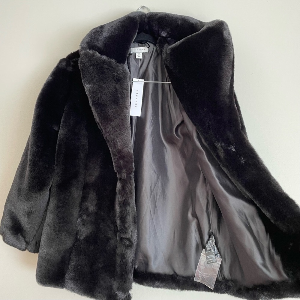 Topshop Faux Fur Coat - Picture 3 of 3